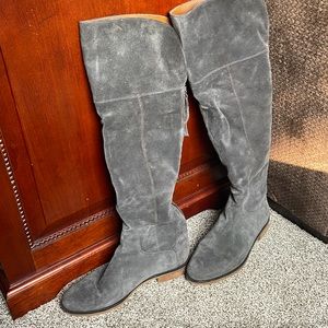Franco Sarto grey suede over the knee boots
